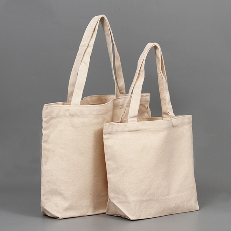 Blank Pattern Canvas Shopping Bags Eco Reusable Foldable Shoulder Bag Handbag Tote Cotton Tote Bag Custom