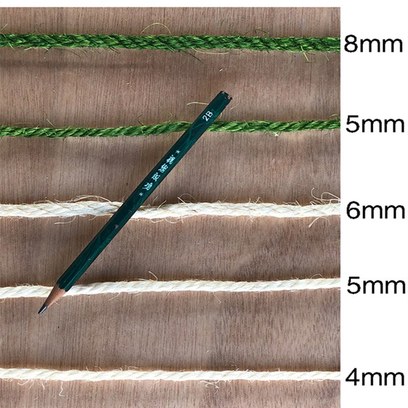 Sisalköysi kissa raapiminen kotitekoinen käsintehty sisal kiipeilyteline kissan raapimislauta kissan puu perusväri 6/8mm paksu