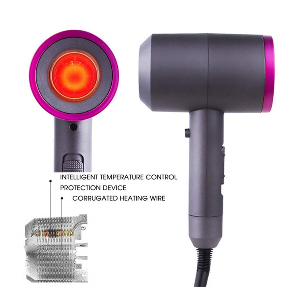 Negative Ion Hair Dryer Salon Ionic Blow Dryer with Diffuser Concentrator Ceramic Powerful Fast Drying Hairdryers