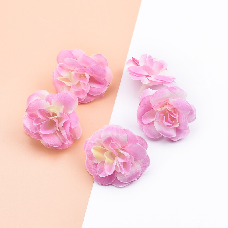 20 stk kunstige planter dekorative blomster kranse scrapbog bryllup boligindretning diy slik æske silke roser blomstervæg: Farve 9