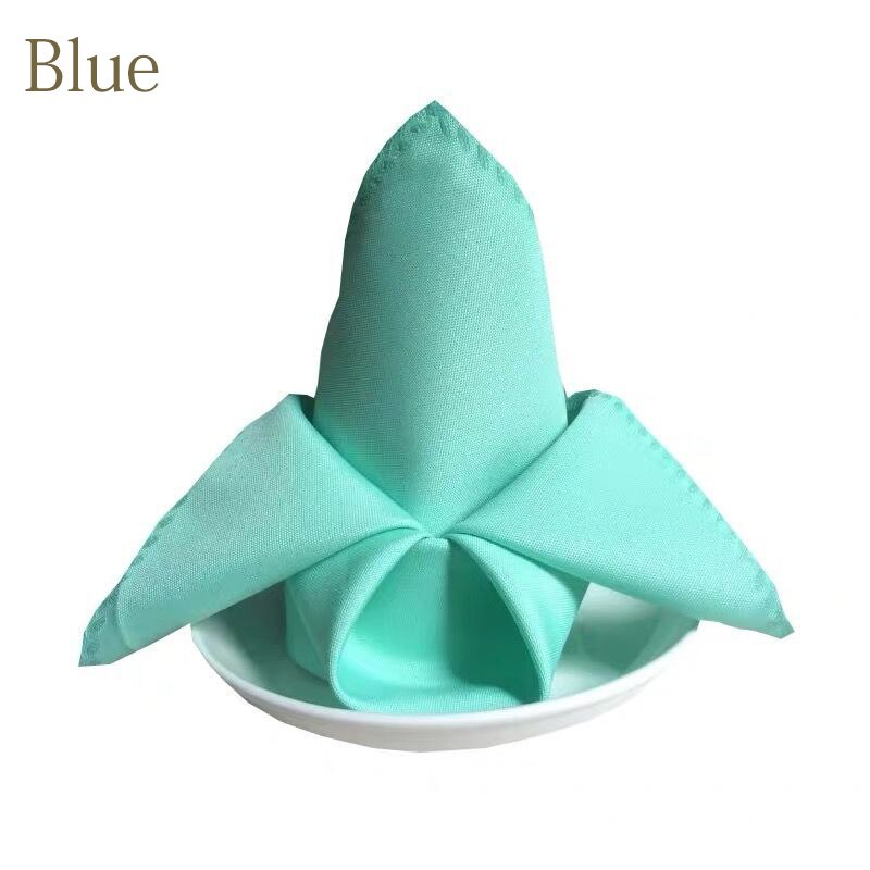 1Pc Cloth Napkin Polyester Table Napkins Restaurant Dinner Wedding Table Napkins Banquet Decor Supplies Party Decoration: Blue