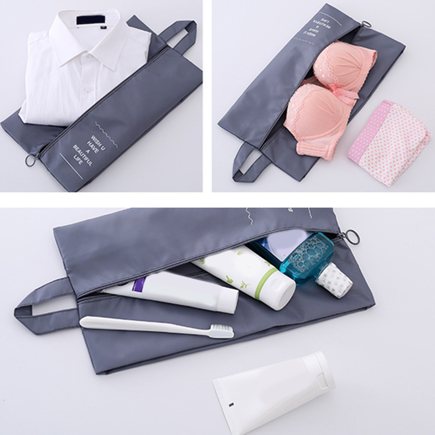 Reise Aufbewahrung tasche Schuhe Reise Verpackung Würfel Unterwäsche Kleinigkeiten Finishing multifunktion ale wasserdichte tragbare Reiß verschluss Schuh tasche