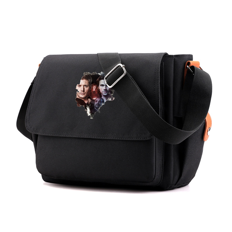 Supernatural Casual Messenger Bag School Shoulder Bag For Students Children Teenager Vintage Canvas Crossbody Bag: MULTI