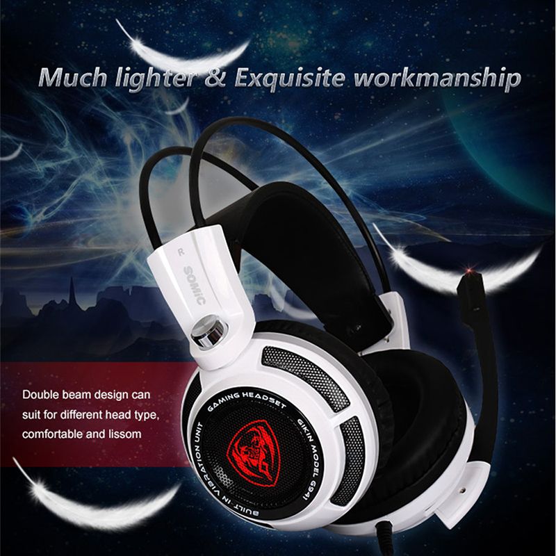 SOMiC G941 casque de jeu USB virtuel 7.1 Surround SVE Intelligent moteur de Vibration casque avec Microphone pour ordinateur