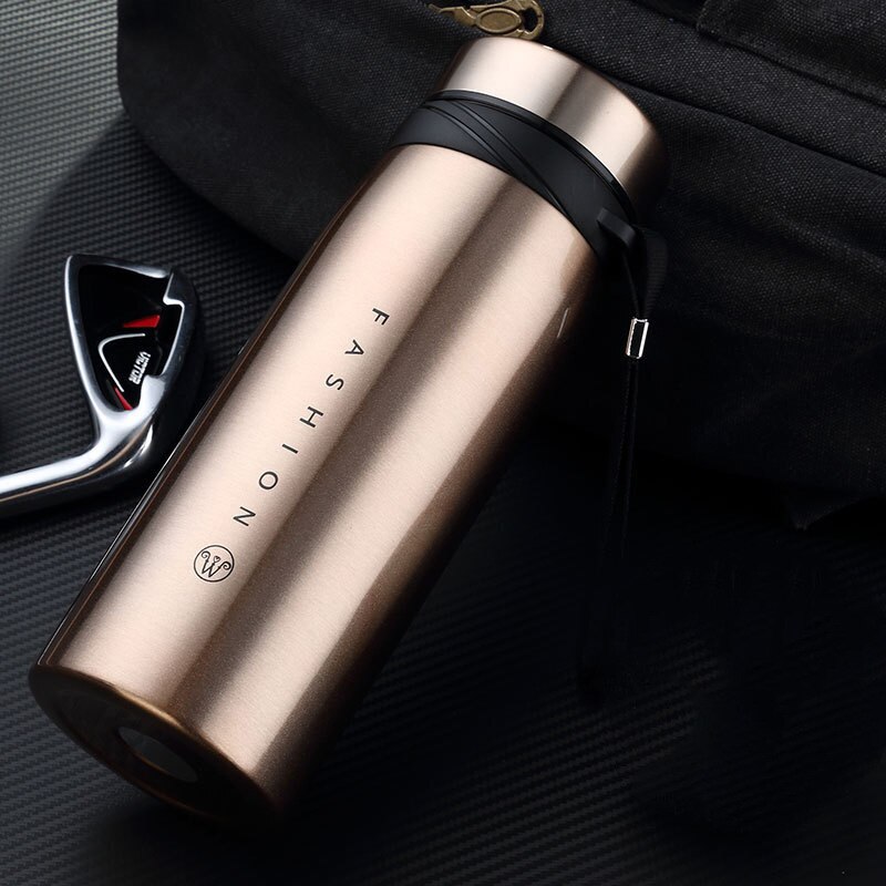 Thermos Isotherme 300 ml en Acier Inoxydable|Zelected Push | Garde Chaud 6h et Froid 12h | Couvercle Verrouillable Anti-Fuites| Noir - Sport