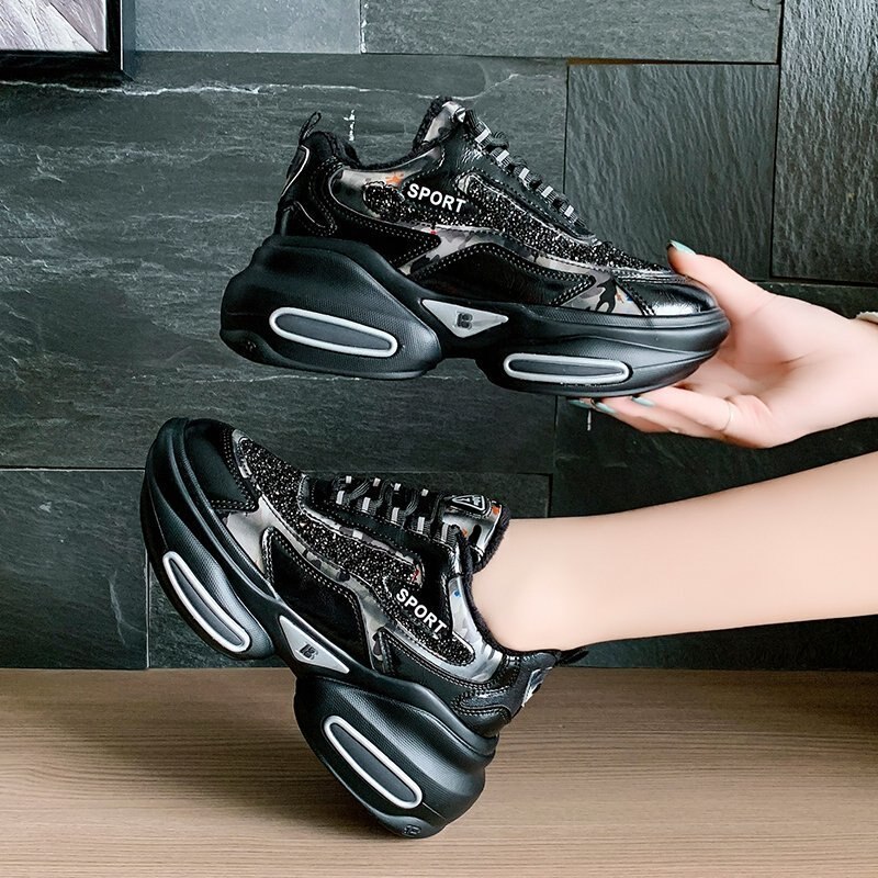 Fujin-Tacón de Cuña de suela gruesa para mujer, zapatillas de plataforma con tacón grueso, informales, transpirables, cómodas,