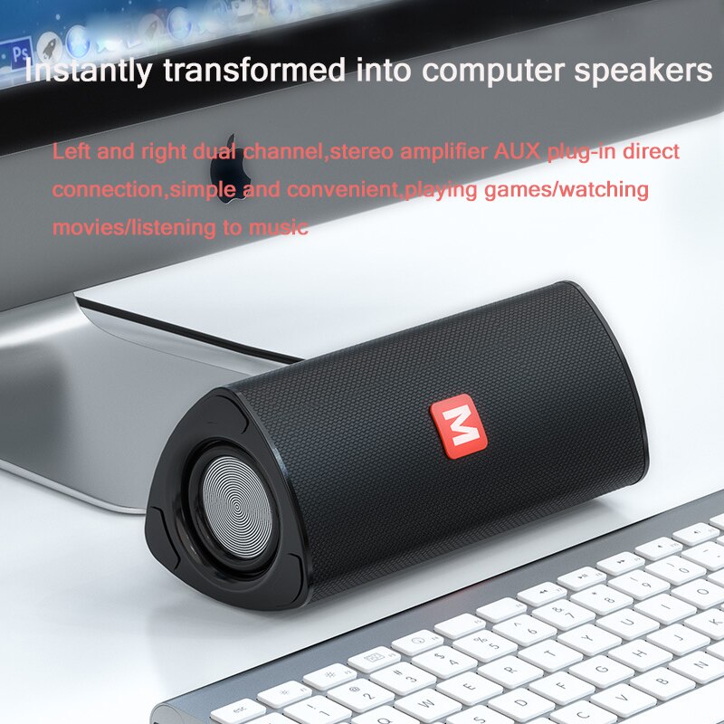 Draagbare bluetooth 5.0- luidspreker met usb-stick, tf-kaartweergave, dubbele hoorns, subwoofer, tws, draadloze aux-ingangskolom