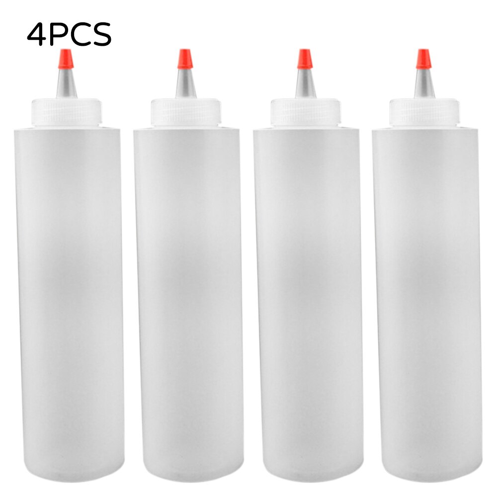 4pcs Salad Bottle Squeeze Bottle Condiment Dispenser Ketchup Mustard Sauce 120ml Sharp Mouth Bottle Supplies: Default Title