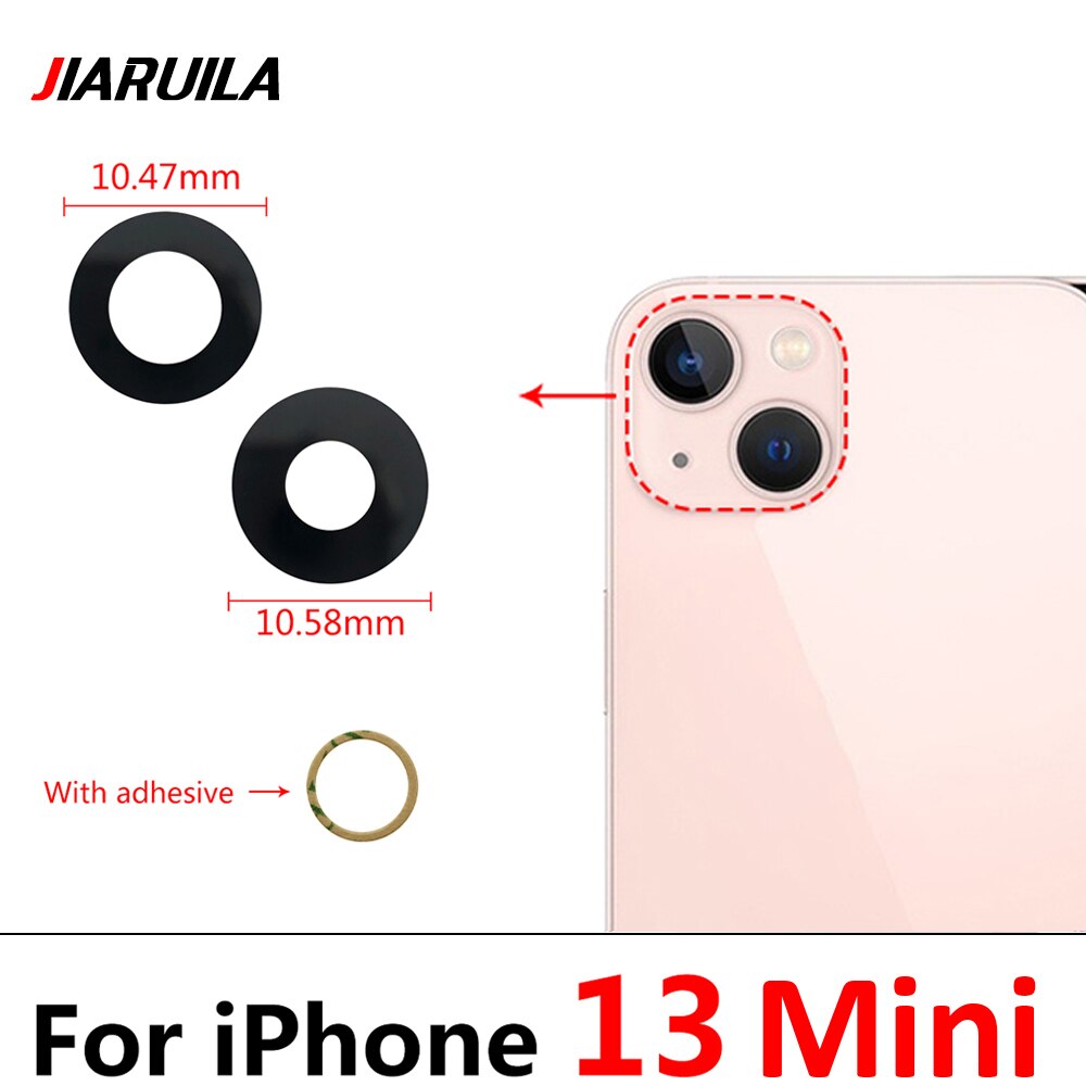 Nuovo obiettivo di vetro della fotocamera posteriore posteriore originale per iPhone 13 Pro Max Mini con parti di ricambio adesive adesive: For Iphone 13 mini