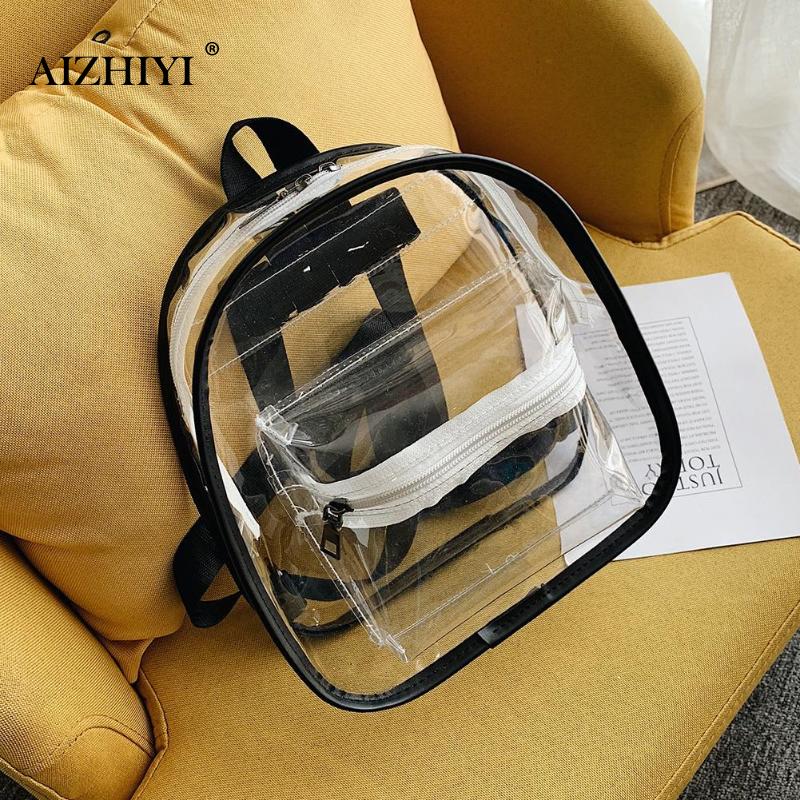 Sacs à bandoulière transparents transparents de sac à dos de femmes pour l'école Mini sacs à dos d'école pour les adolescentes Bookbag mochila