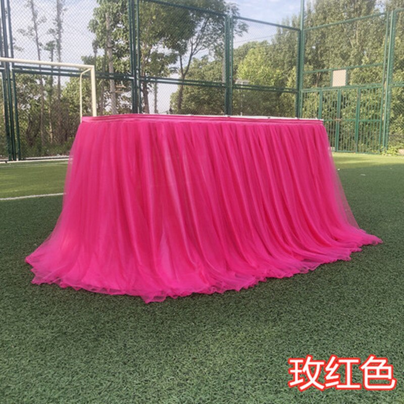 Jupe de Table en Tulle 1M, décoration pour mariage, fête prénatale, anniversaire, Tutu, fournitures de fête