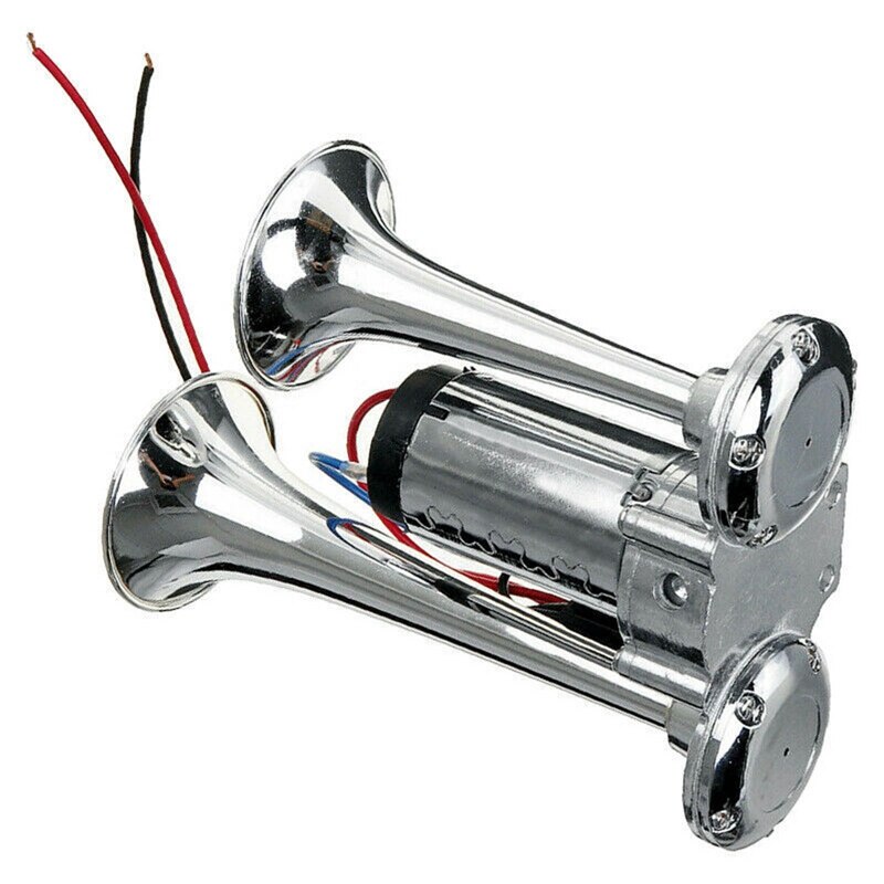600DB 12V Dual Trumpets Super Loud Electric Solenoid Valve Car Electric Air Horn Speaker For Vehicle Car SUV Truck Lorry RV Boat: Default Title