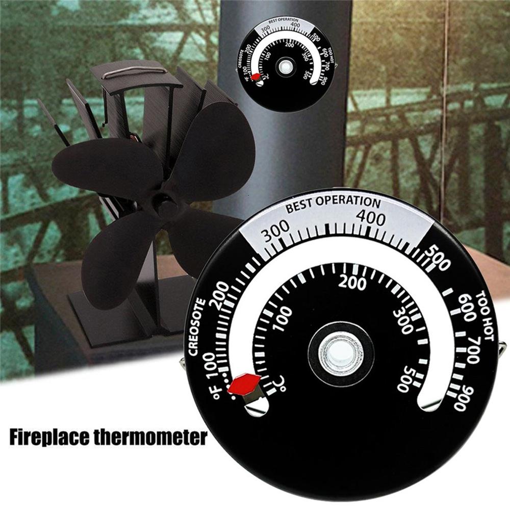 Aluminum Fireplace Thermometer Magnet Food Meat Thermometer Rotary Oven Thermometer Kitchen Household Thermometer