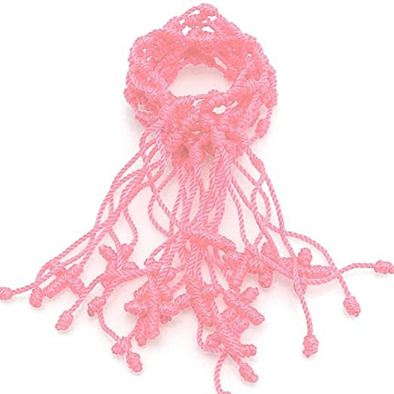 12Pcs Adjustable Kabbalah 7 Knot String Cross Bracelet Good Luck Tibet Bracelet B36D: Pink