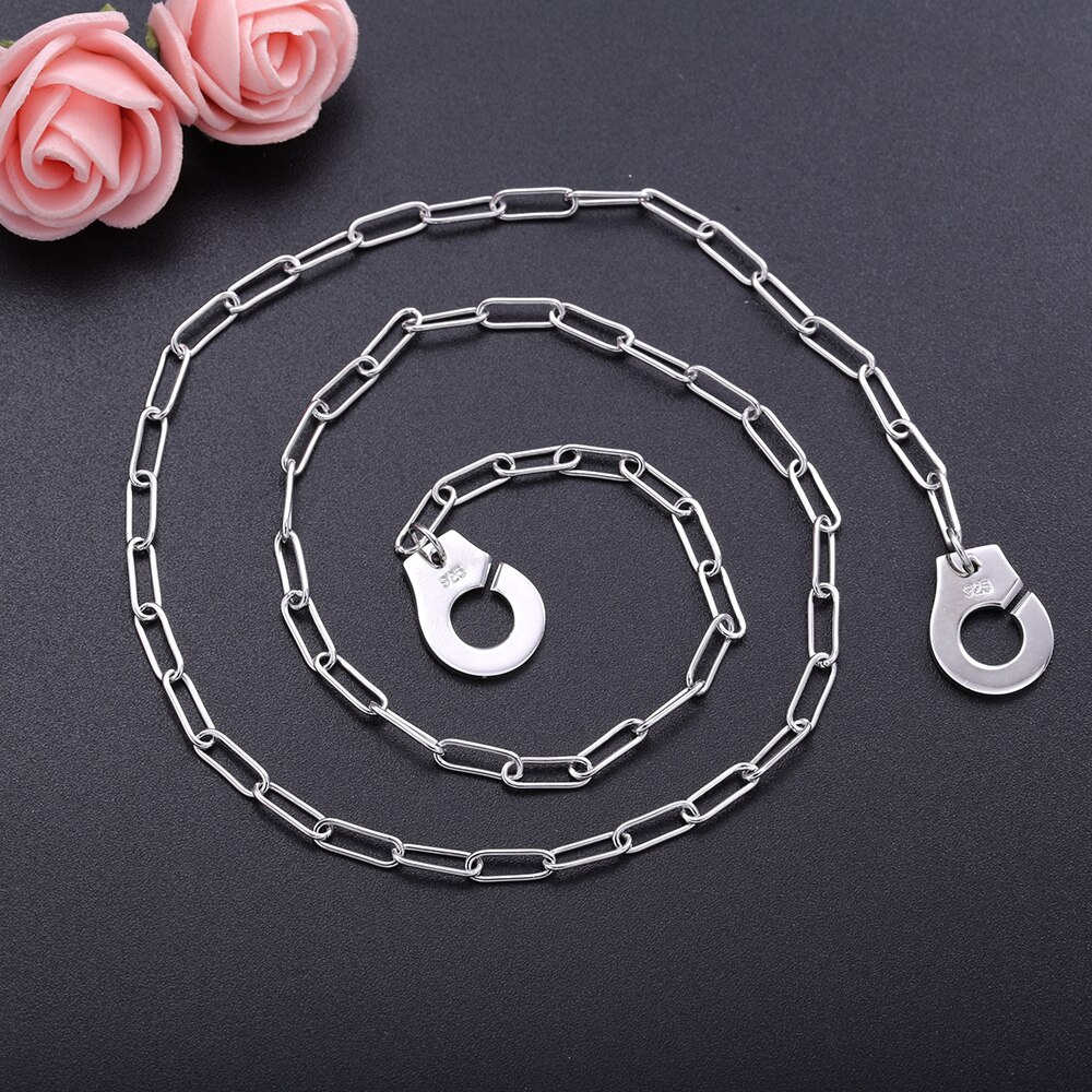 SHADOWHUNTERS Popular 925 Sterling Silver Handcuffs Pendant Chain Necklaces For Women Femme Real S925 Jewelry