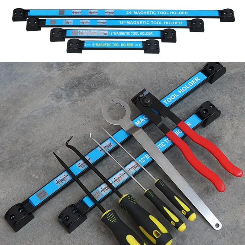 8" 12" 18"24" Strong Magnetic Tool Holder Heavy-duty Magnet Tool Bar Strip Rack Workshop Garage Organizer Rack Tool Cabinet