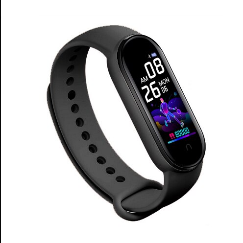 Pulsera inteligente M5 resistente al agua IP67, reloj de pulsera inteligente portátil con podómetro y Bluetooth, Monitor de ritmo cardíaco y deportivo: A