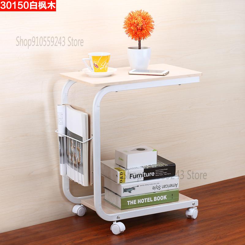 Side Table Movable Solid Wood Small Coffee Table Simple Living Room Sofa Side Table Side Cabinet Nordic Corner Table Bedside Sma: 16