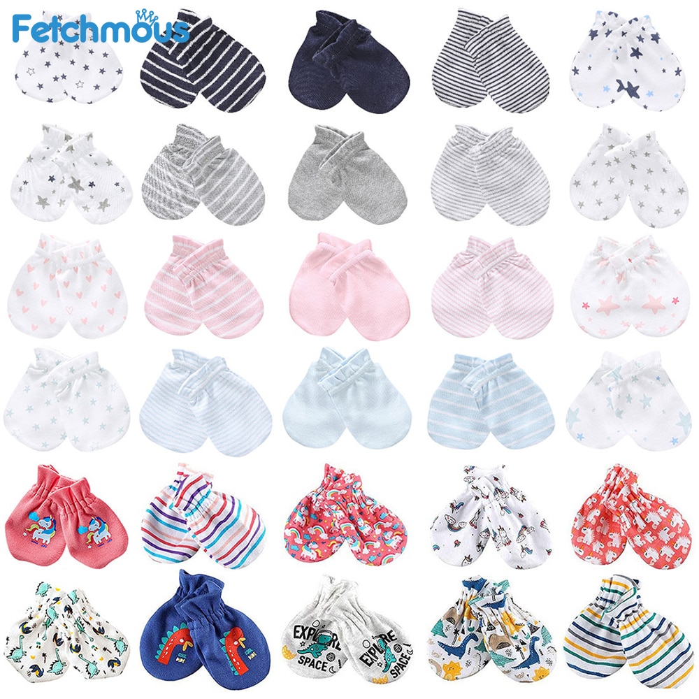 5Pairs Newborn Baby Anti Scratching Gloves Cotton Scratch Mittens Cotton Baby Glove Newborn Protection Face