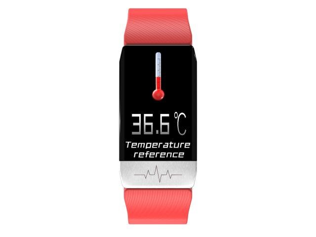 DTNO.I Smartwatch T1s - Body Temp EKG PPG - Heart Rate Monitor - Fitness Tracker for iOS Android: Red