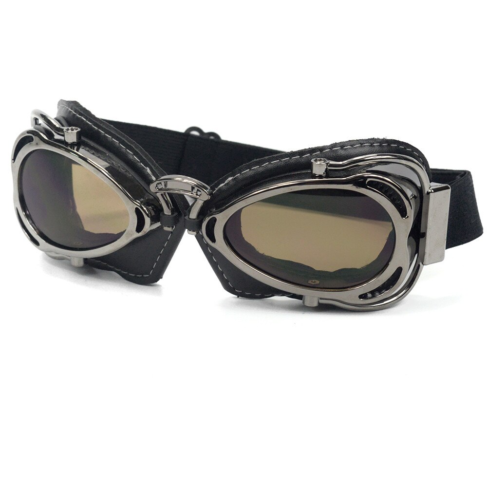 Gafas de motociclista para hombre, lentes de protección para casco de motocicleta, 6 colores, Retro, Vintage, para Harley, Bobber, Chopper: Smoke