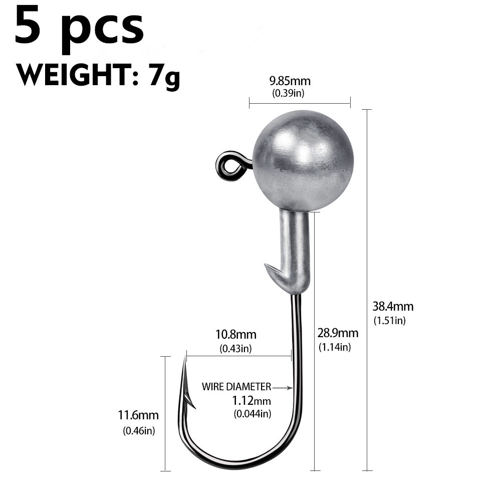 SQ1g 2g 2.5g 5g 7g 10g 12g 14g 20g manivelle tête de gabarit crochet tête d'hameçon de pêche gabarit leurre appât dur doux ver gabarit crochet pour la pêche
