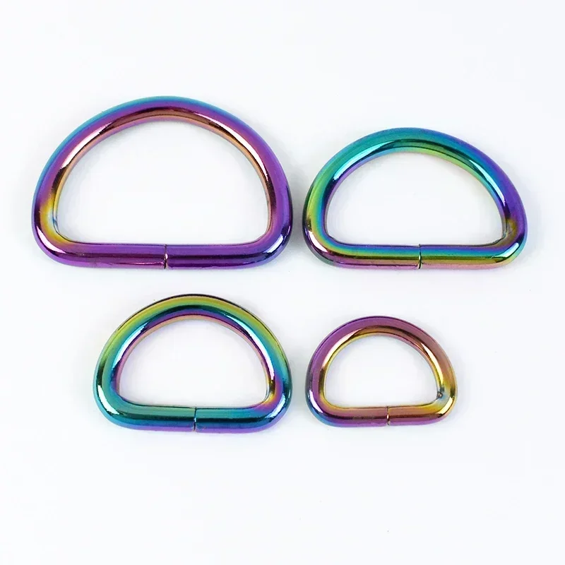 10 Uds. Hebillas de correa de Metal de 13-50mm para bolso, mochila, cinturón, hebilla de anillo O D, correas, Collar de perro, cierre de bucle, accesorios de cuero DIY: 3 mm / Blanco