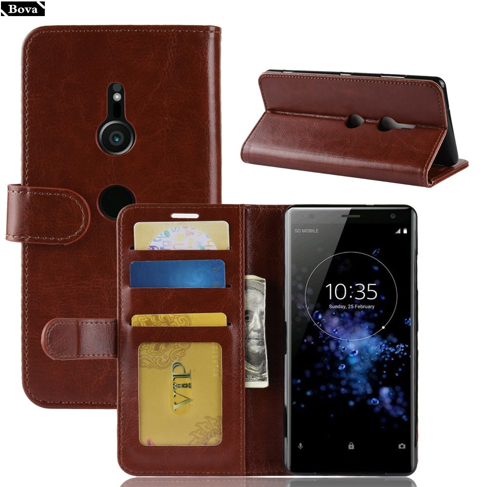 Pu Leather Case for Sony XZ3 card holder cover case for Sony Xperia XZ3 flip case protective holster coque fundas