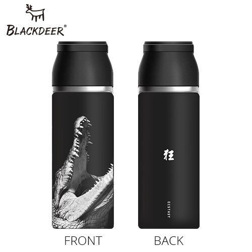 Blackdeer Buitensporten Fles Thermos Beker Met Handvat Dubbele Laag 316 Roestvrij Seel Pixel Dier 3D Thee Water Thermoskan: crocodile