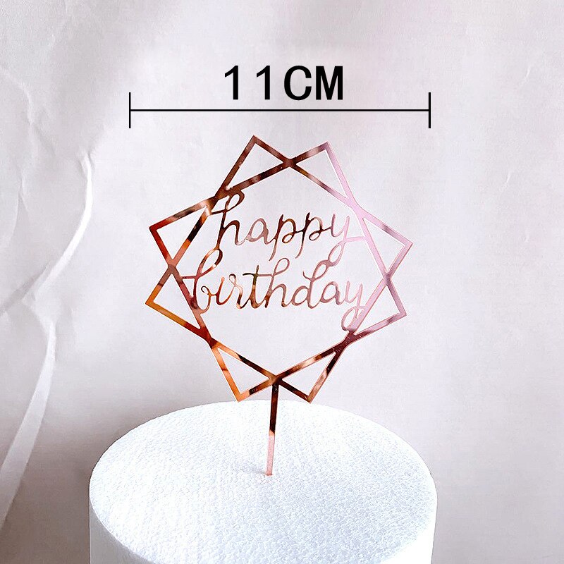 Outils de décoration de gâteaux de fête d'anniversaire en or Rose, décoration de gâteau en acrylique pour fille et garçon, accessoires de Dessert pour réception pour bébé: Bleu