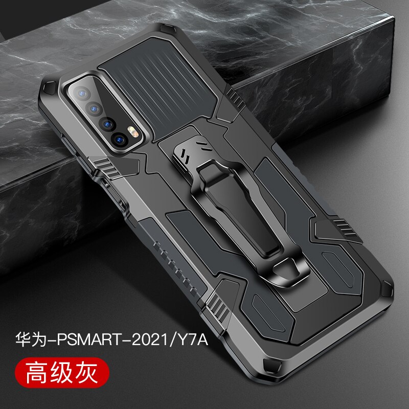 Armor Case Voor Huawei Y7A Case Shockproof Riemclip Holster Cover Voor Huawei Huaweiy Huawei Y7A Y 7A Y7 een Coque Funda: For Huawei Y7A / Gray