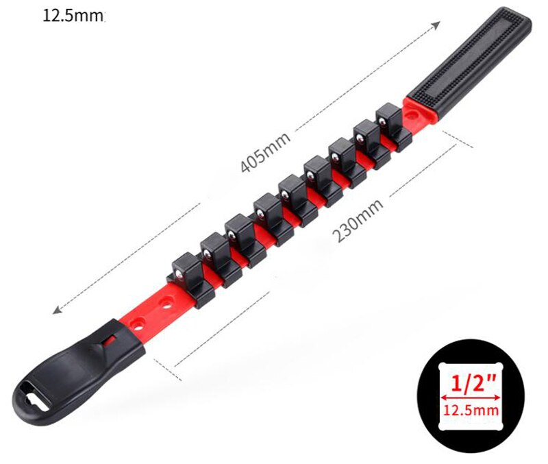 Steckschlüssel Lagerung Gestell eisen Schiene Gestell Halfter Stock Werkzeug Organizer Schiebe 1/4 &quot;3/8&quot; 1/2 &quot;Industrielle Abschluss werkzeug Halfter: 1PC 12.5mm Streifen