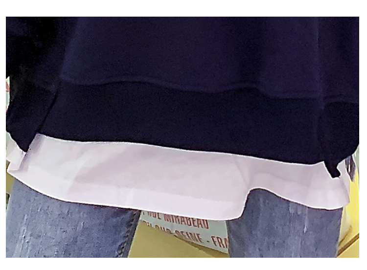 Løs afslappet amning moderskabshættetrøjer mørkeblå efterår graviditet tøj til kvinder 8396