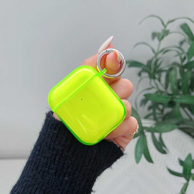 Funda fluorescente para auriculares de Color caramelo para Apple AirPods Pro 3 Air Pods 4 2 1 funda protectora transparente de TPU suave y transparente