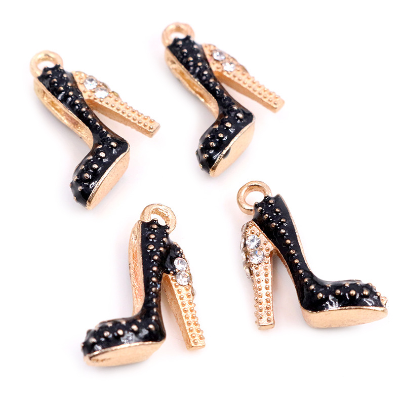 4 Stuks Olie Druipen Charms Hanger 14X16Mm Hoge Hakken Schoenen Diy Sieraden Maken Levert Voor Sleutelhanger Ketting armband Bevindingen: Q7-38