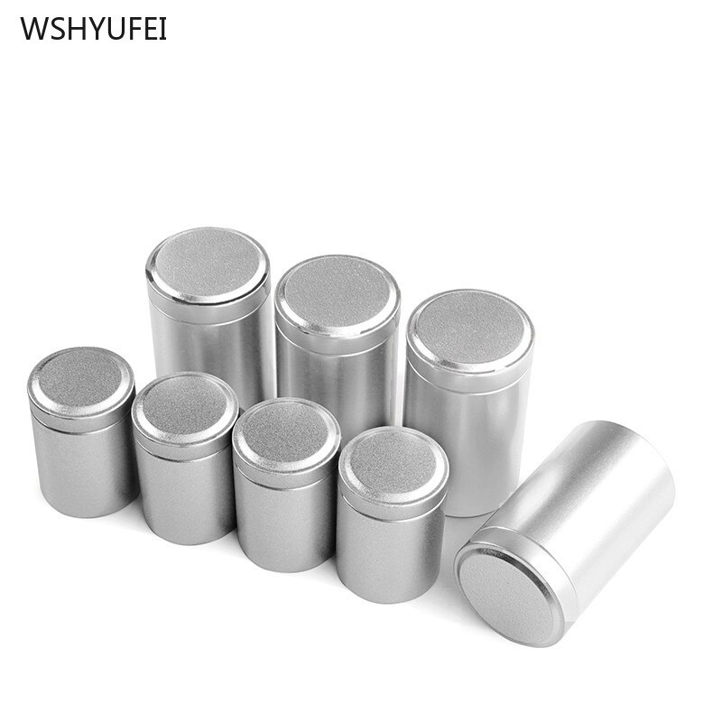 Portable stainless steel tea caddy with lids sealed storage tank travel Tea Boxes tea jar coffee Powder canister spice organizer