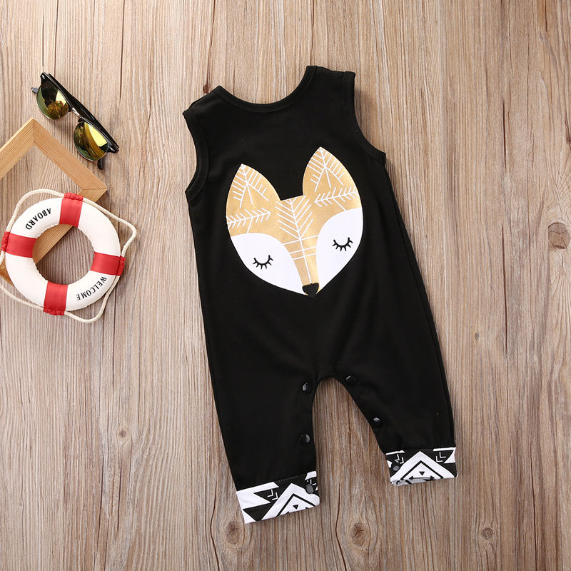 Summer cute kid rompers Cotton Toddler Kids Baby Boy Girl sleeveless Romper Jumper Jumpsuit casual kid Outfit Clothes: B / 18M