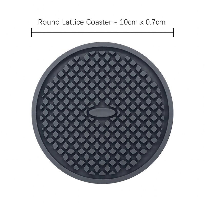 ME.FAM-tapis rond en Silicone flocons de neige en treillis, dessous de verre antidérapant isolant thermique, tapis de bol, décoration de bureau et cuisine: Lattice Gray