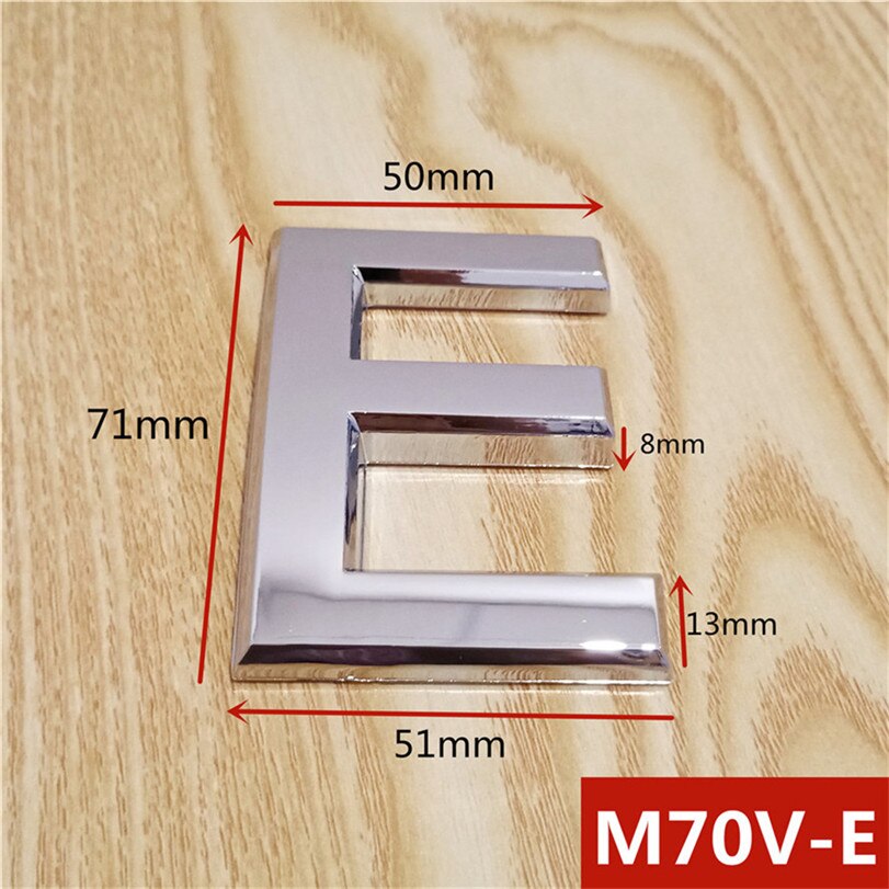 Height 70mm Silver ABS Plastic Silver Self- Adhesive House Door Numbers Address Sign Hotel Home Door Plate Sticker: E