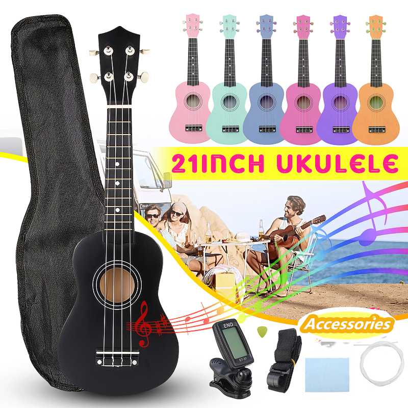 21 inch Ukulele Soprano 4 Strings Hawaiian Guitar Ukulele Basswood Guitar Uke Kids Musical Instruments for Music Beginner
