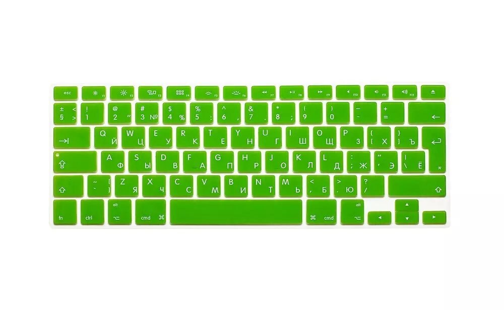 Russian Silicone Euro EU Keyboard Silicone keyboard cover for Apple macbook Air Pro Retina 13 15 17 for mac book laptop Skin: Green