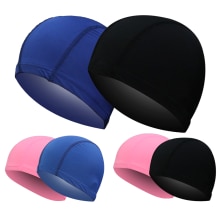 Unisex gorras tela de Nylon proteger las orejas Pelo Largo deportes gorro de piscina tapa deportivo ultrafino gorros de baño para hombres y mujeres