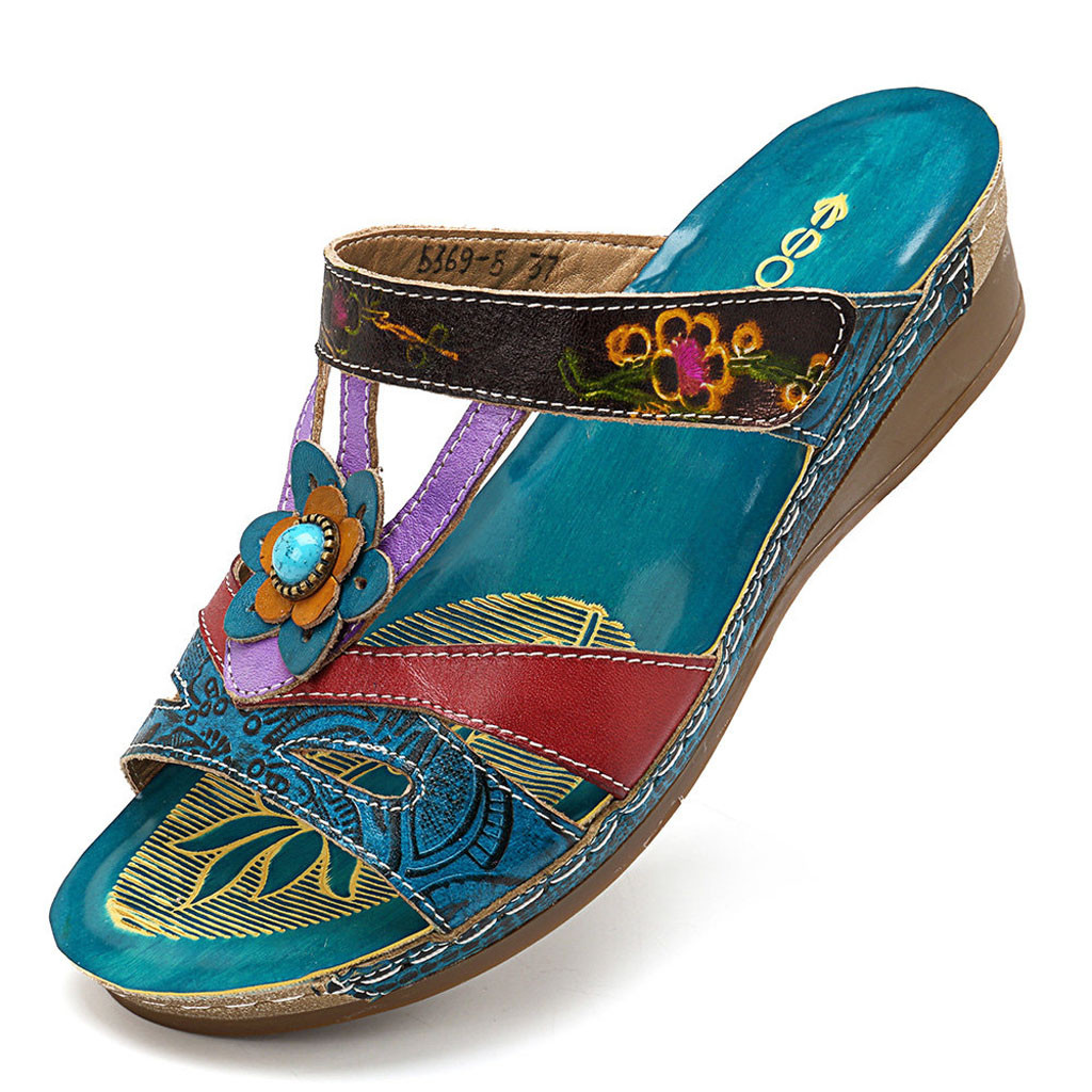Zapatillas SAGACE de lujo de cristal, chanclas de verano para mujer, zapatos planos de talla grande para mujer, zapatillas de Puntera abierta, calzado de