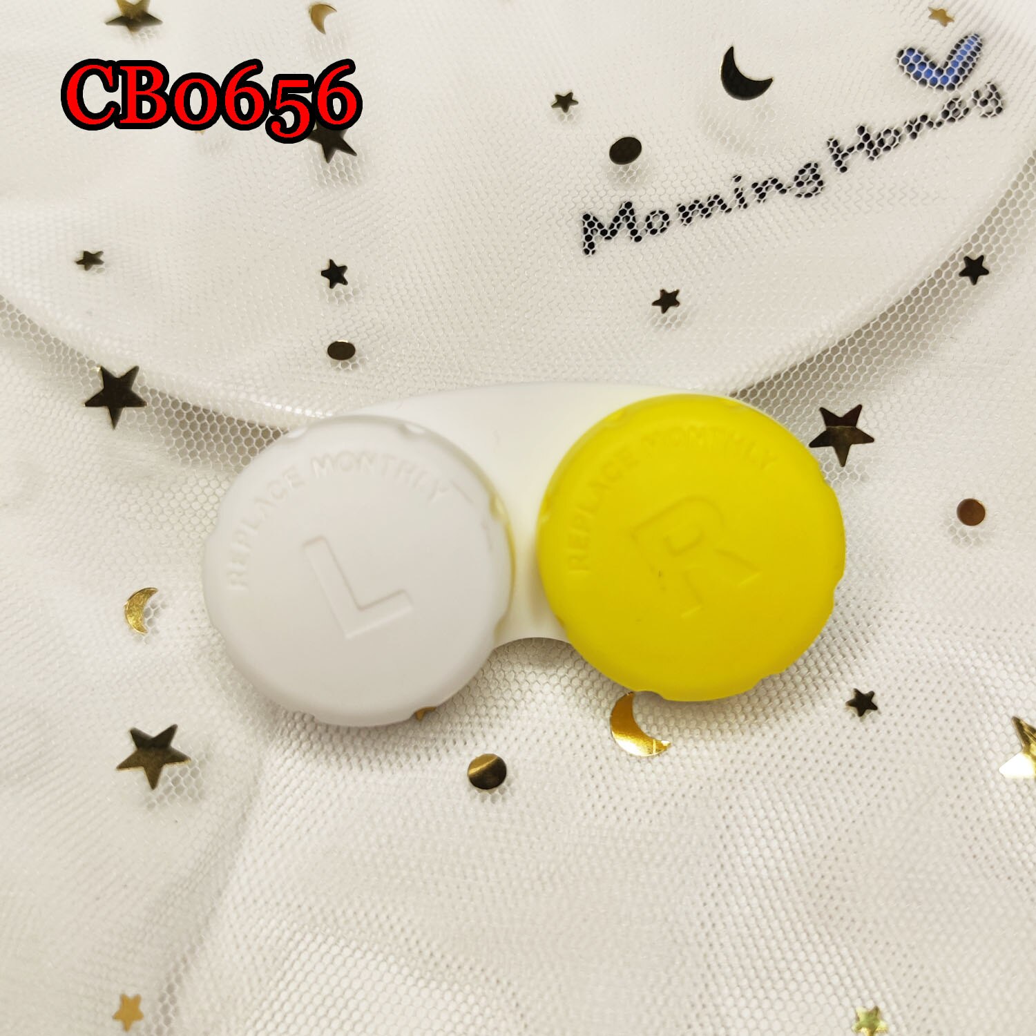 Candy Color Contact Lens Case Pocket Box Convenient Travel Box for Lenses Container CB0656: Yellow