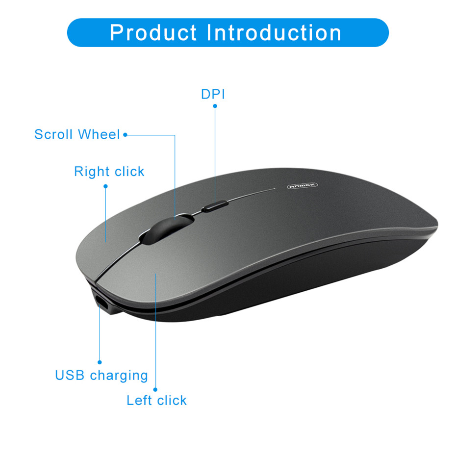 Anmck Draadloze Muis Computer Bluetooth Muis Stille Pc Mause Oplaadbare Ergonomische Muis 2.4Ghz Usb Optische Muizen Voor Laptop Pc