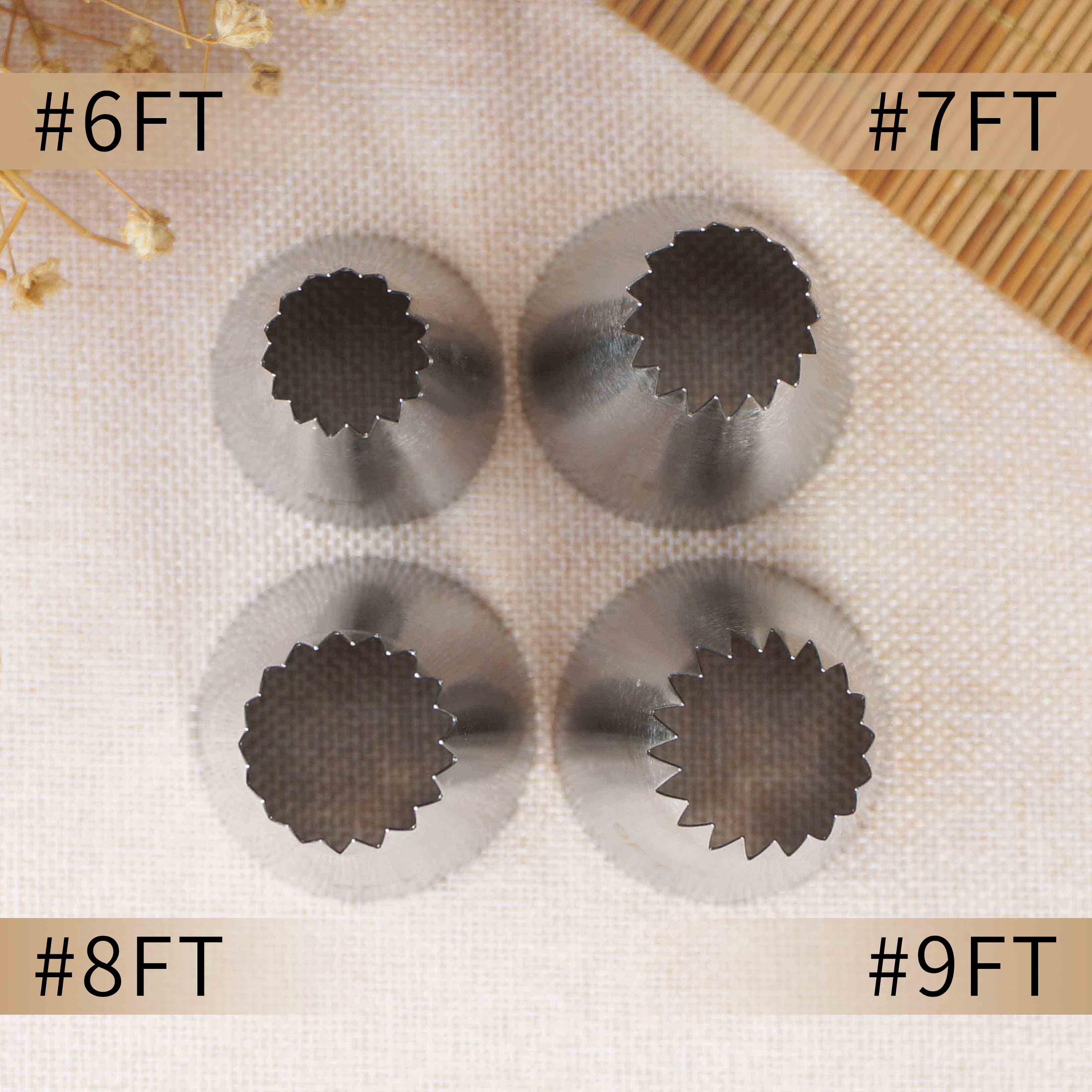 #6FT #7FT #8FT #9FT tamanho grande aberto estrela tubulação bico bolo decoração pastelaria dicas de confeitaria bakeware cozinha cookies ferramentas de aço inoxidável