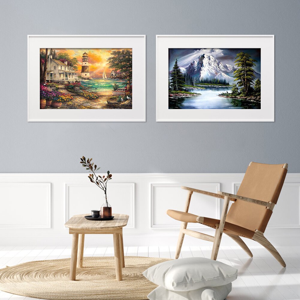 5D BRICOLAGE Plein Carré Diamant Peinture Montagne Paysage Broderie point De Croix Mosaïque Strass Halloween Décor