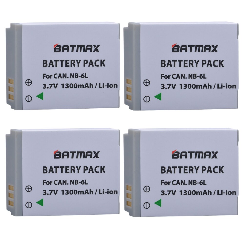 2Pcs NB-6LH NB-6L Battery + Charger Type C Port for Canon PowerShot D10 D20 D30 S95 SX260 SX280 SX540 SX700 SX710 HS Camera: 4Pcs