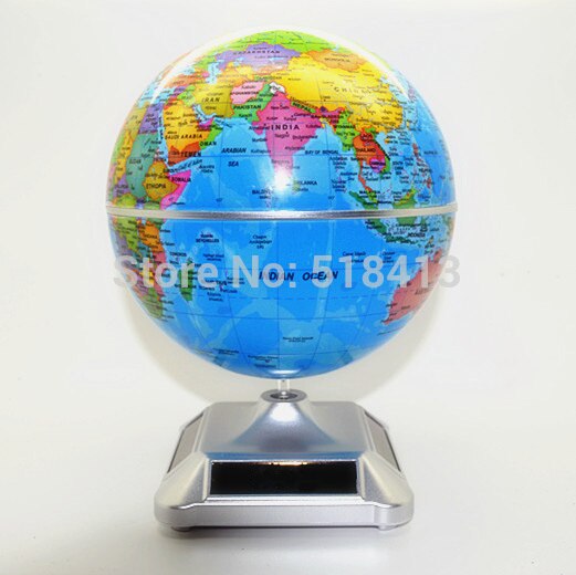 Dia 14cm Birthday Solar Globes Rotating Globe Energy-saving Rotation Furnishing Articles Educational Unisex Round