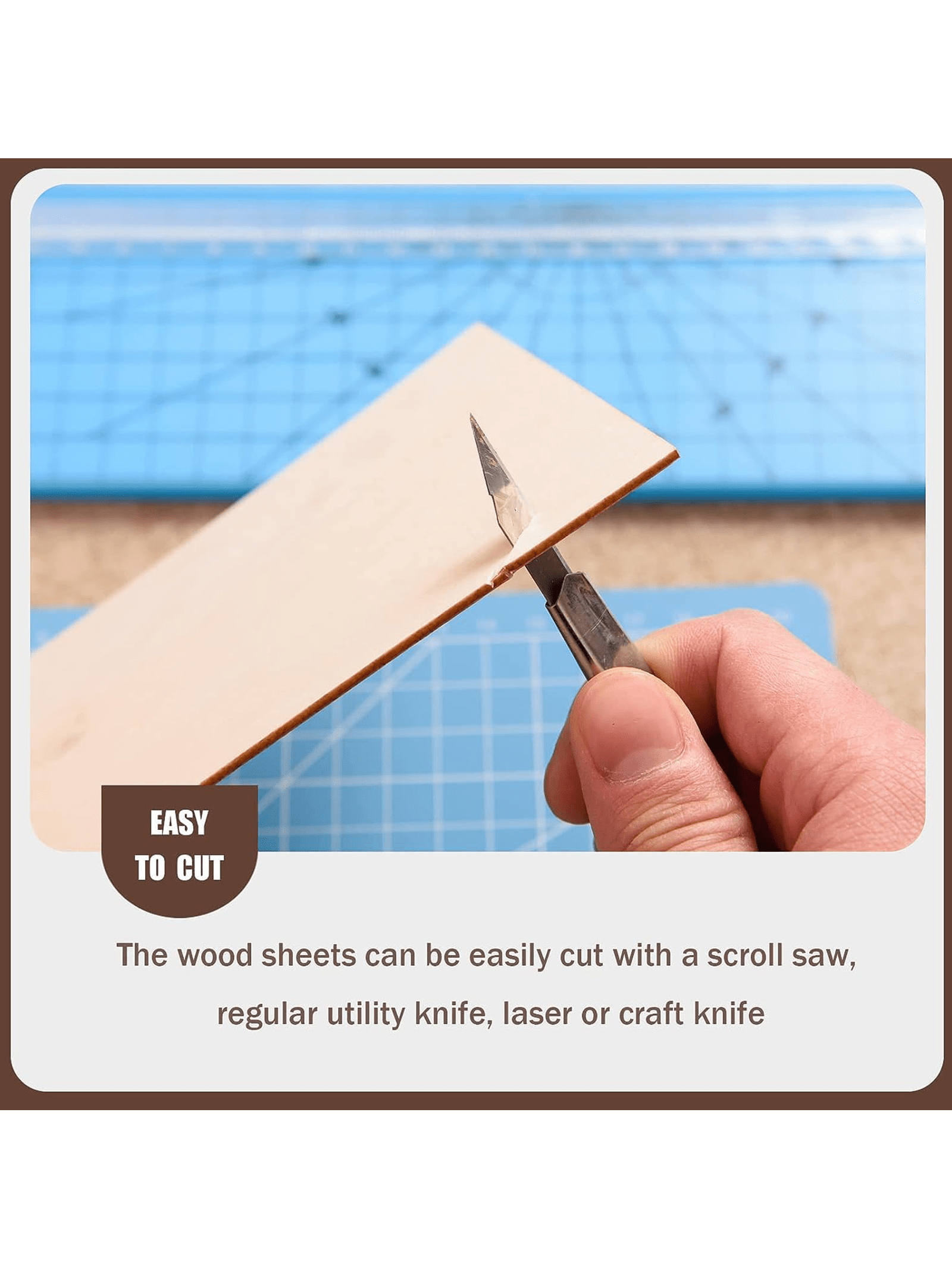 4/8/16 fogli di legno per artigianato 12 x 4 x 1/16 pollici-3 mm di spessore fogli di legno non finiti tavole di compensato sottili per disegno, pittura,